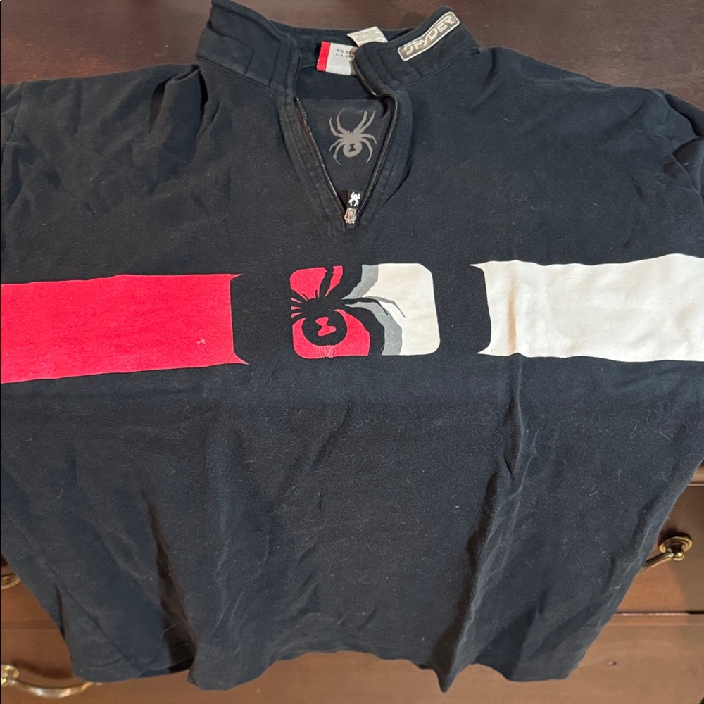 Spyder Men's Black Shirt with Red and White Accents